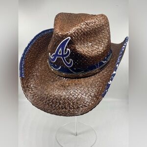 Braves inspired Straw Cowboy Hat